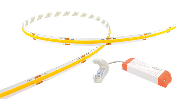 Flexicob 15 ruban 24v led cob 3000k 85w 7500lm 50000h 120° irc<90 repiquable
