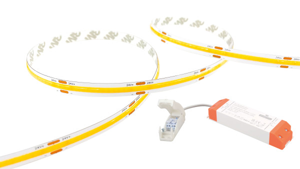 Flexicob 15 ruban 24v led cob 3000k 85w 7500lm 50000h 120° irc<90 repiquable