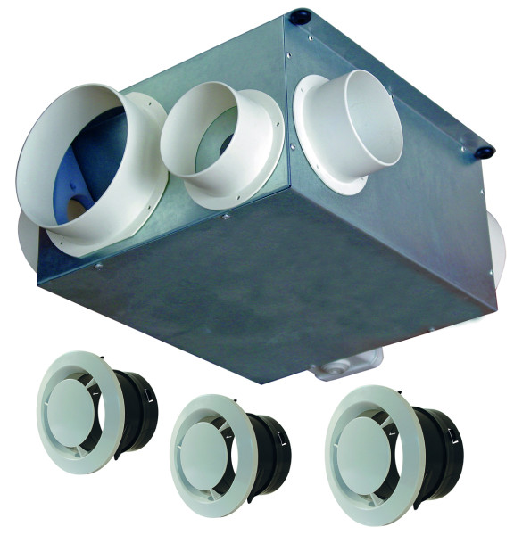 Kit VMC simple flux Eoliance AUTOCOMUT Compact jusqu'à 3 sanitaires