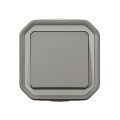 Plexo commande simple réversible va-et-vient ou poussoir - gris - saillie