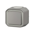 Plexo commande simple réversible va-et-vient ou poussoir - gris - saillie