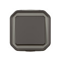 Plexo commande simple réversible va-et-vient ou poussoir - anthracite - saillie
