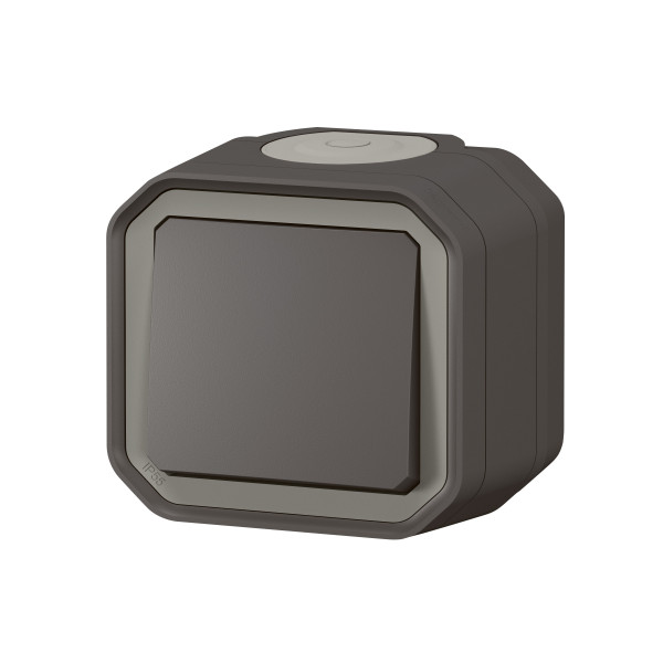 Plexo commande simple réversible va-et-vient ou poussoir - anthracite - saillie
