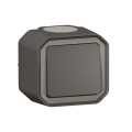 Plexo commande simple réversible va-et-vient ou poussoir - anthracite - saillie