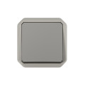 Plexo commande simple réversible va-et-vient ou poussoir - gris - composable