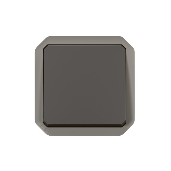 Commande simple réversible plexo va-et-vient ou poussoir - anthracite