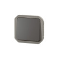 Commande simple réversible plexo va-et-vient ou poussoir - anthracite