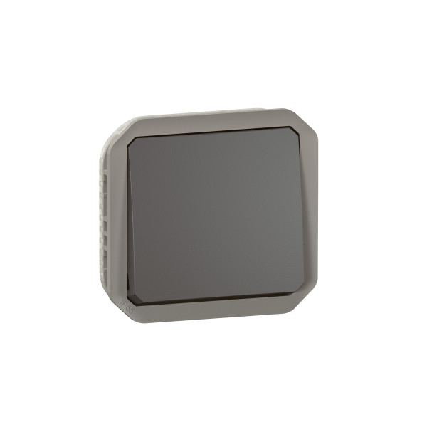 Commande simple réversible plexo va-et-vient ou poussoir - anthracite