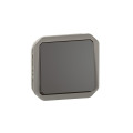 Commande simple réversible plexo va-et-vient ou poussoir - anthracite