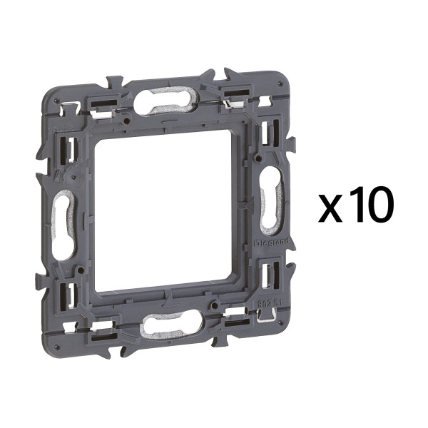 Lot de 10 supports à vis batibox - 2 modules