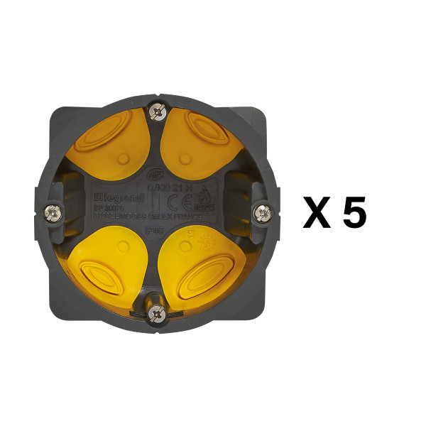 Lot de 5 boîtes eco batibox - 5 x 1 poste - profondeur 40mm