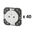 Lot dooxie 40 prises de courant surface 2p+t - composable blanc