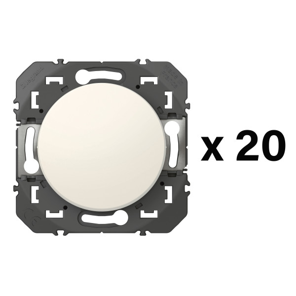 Lot dooxie 20 interrupteurs ou va-et-vient - composable blanc
