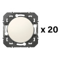 Lot dooxie 20 interrupteurs ou va-et-vient - composable blanc