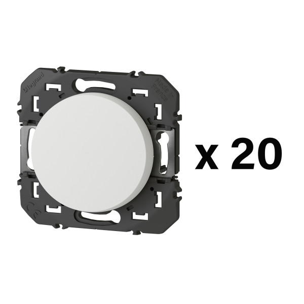 Lot dooxie 20 interrupteurs ou va-et-vient - composable blanc
