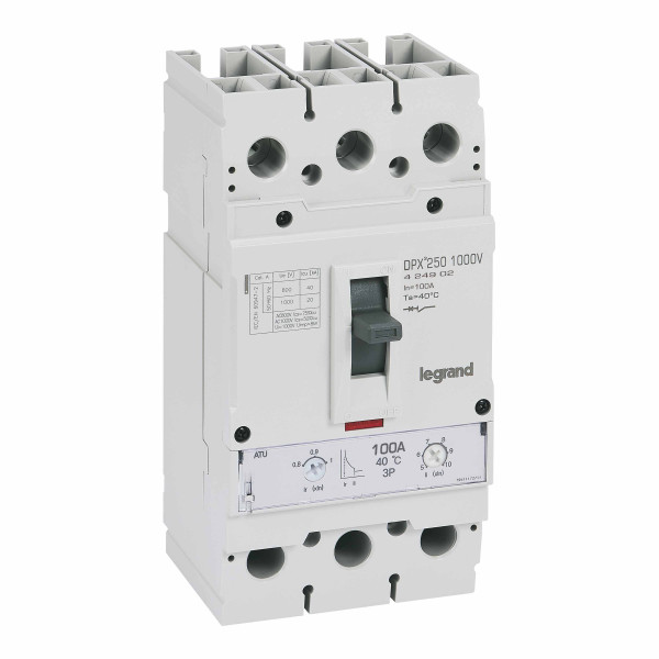 Disjoncteur dpx³ 250 1000v - 3p 100a 20ka thermomagnétique