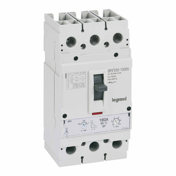 Disjoncteur dpx³ 250 1000v - 3p 160a 20ka thermomagnétique