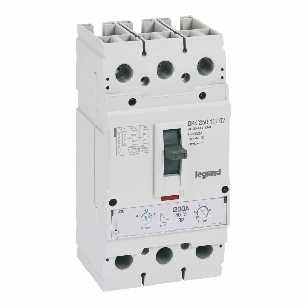 Disjoncteur dpx³ 250 1000v - 3p 200a 20ka thermomagnétique