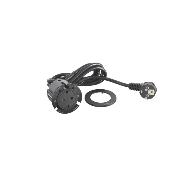 Disq60 incara 2p+t schuko surface et cordon 2m - noir