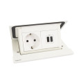 Pop up incara 2p+t schuko + prise usb type-a+c - cordon 2m - 4 modules blanc
