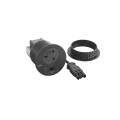 Disq80 incara 2p+t bs + usb a+c + rj45 + cordon 0,5m fiche wieland - noir