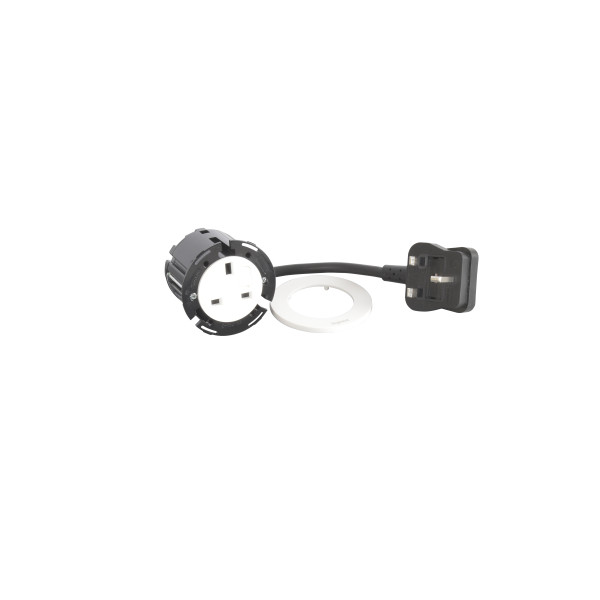 Disq60 incara prise bs et cordon 2m fiche bs1363 - blanc
