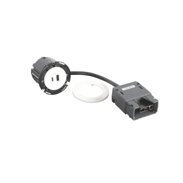 Disq60 incara chargeur usb a+c et cordon 2m fiche intersoc r - blanc