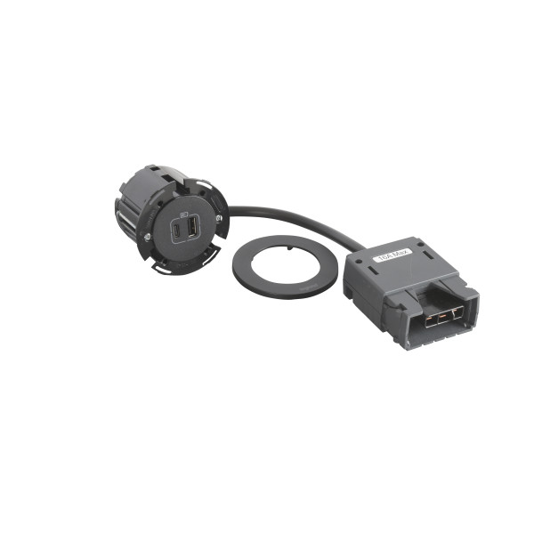Disq60 incara chargeur usb a+c et cordon 2m fiche intersoc r - noir