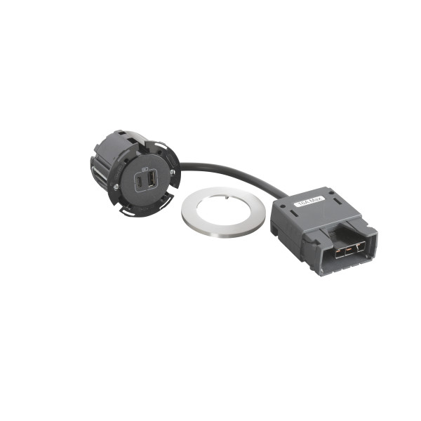 Disq60 incara chargeur usb a+c et cordon 2m fiche intersoc r - métal