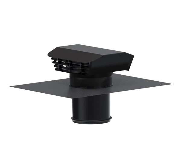 Chapeau toiture plastique, d 125 mm, rejet 210 m3/h, asp 320 m3/h, ardoise