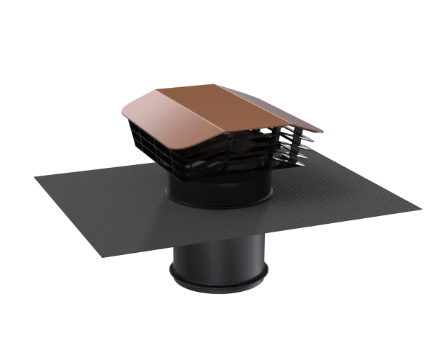 Chapeau toiture plastique, d 150/160 mm, rejet 350 m3/h, asp 360 m3/h, tuile