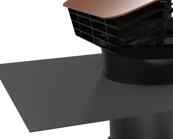Chapeau toiture plastique, d 150/160 mm, rejet 350 m3/h, asp 360 m3/h, tuile