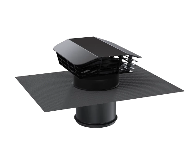 Chapeau toiture plastique, d 150/160 mm, rejet 350 m3/h, asp 360 m3/h, ardoise