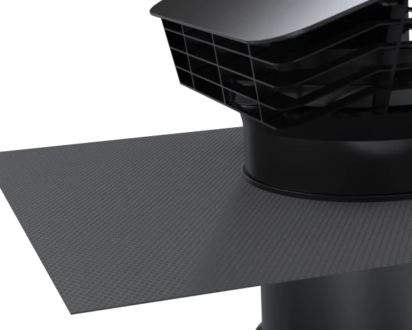 Chapeau toiture plastique, d 150/160 mm, rejet 350 m3/h, asp 360 m3/h, ardoise