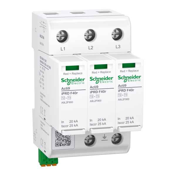 Acti9 iprd f40r parafoudre autoprotégé 3p in=20ka  up=1,5kv  icc=25ka
