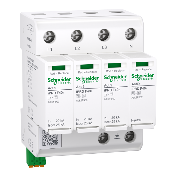 Acti9 iprd f40r parafoudre autoprotégé 3pn in=20ka  up=1,5kv  icc=25ka