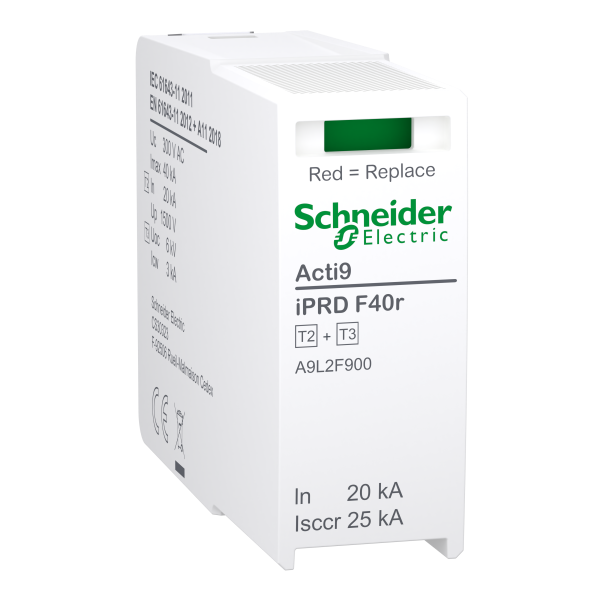 Acti9 iprd f40r, cartouche débro autoprotégé  pour phase type 2+3 1pn/3p/3pn