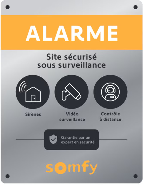 Plaque dissuasive maison protégée Somfy