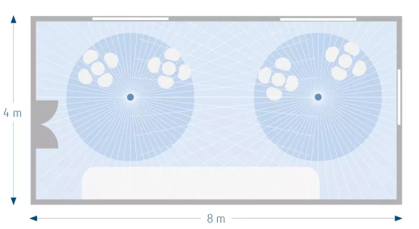 Détecteur mouvement encastré plafond 360° blanc 2 contacts