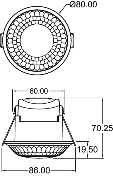 Détecteur mouvement encastré plafond 360° blanc 2 contacts