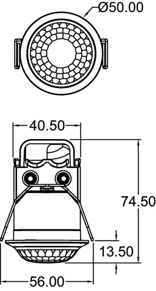 Détecteur mouvements diamètre 50 mm encastré plafond 360° 1 c sensnorm