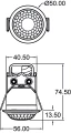 Détecteur mouvements diamètre 50 mm encastré plafond 360° 1 c sensnorm