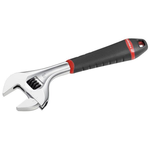 Clé à molette ajustable, manche bi-matière, 8"