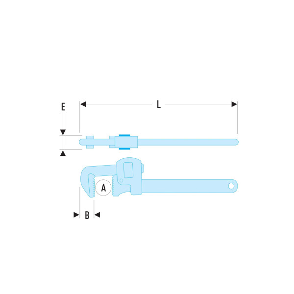 Clé serre-tube stillson acier 55 mm - sls