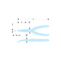 Pinces demi-rondes, becs coudés courts, 160 mm, sls