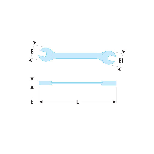 Clé à fourche "micromécanique", tête inclinée, 15°, 3,2 x 5,5 mm