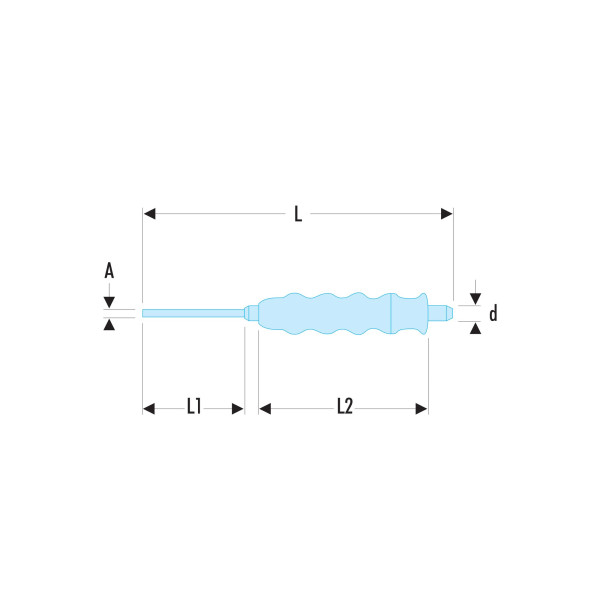 Pointeau gainé, 2,5 mm