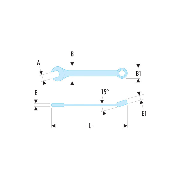 Clé mixte courte métrique, 3,2 mm