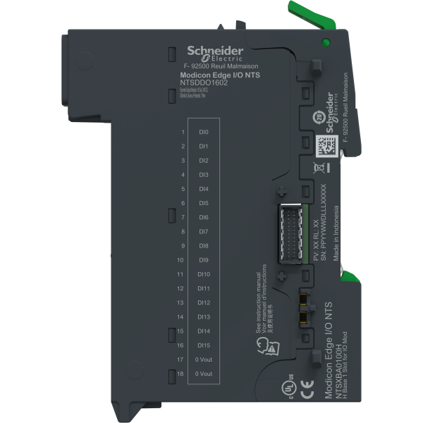 Edge i/o nts module+base sortie tor 16 voies,24vdc,500ma, source, 1fils