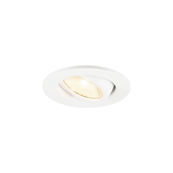 Spot encastré de plafond 4W blanc New Tria45, orientable, rond, LED, 3000K, 24°, blanc
